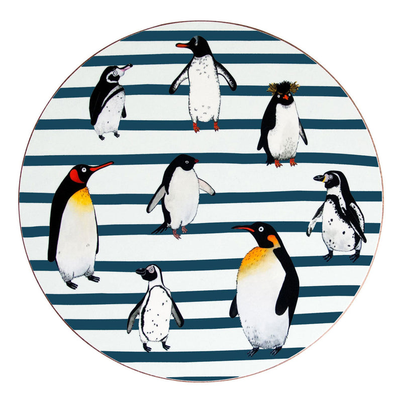 Blue Stripe Penguin Waddle Placemat