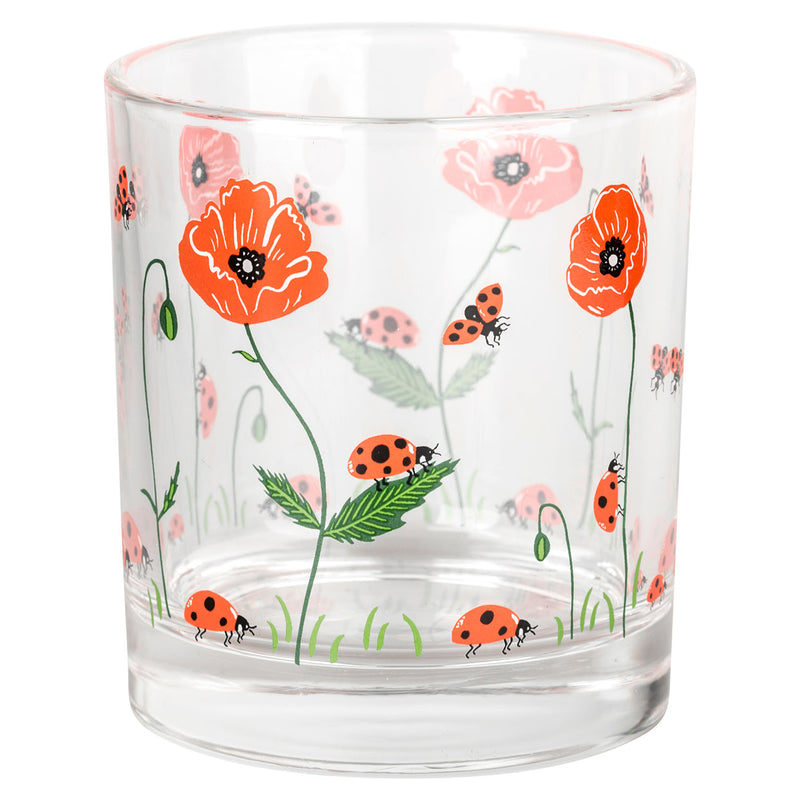 SALE Pair of Ladybird and Poppy Glass Tumblers